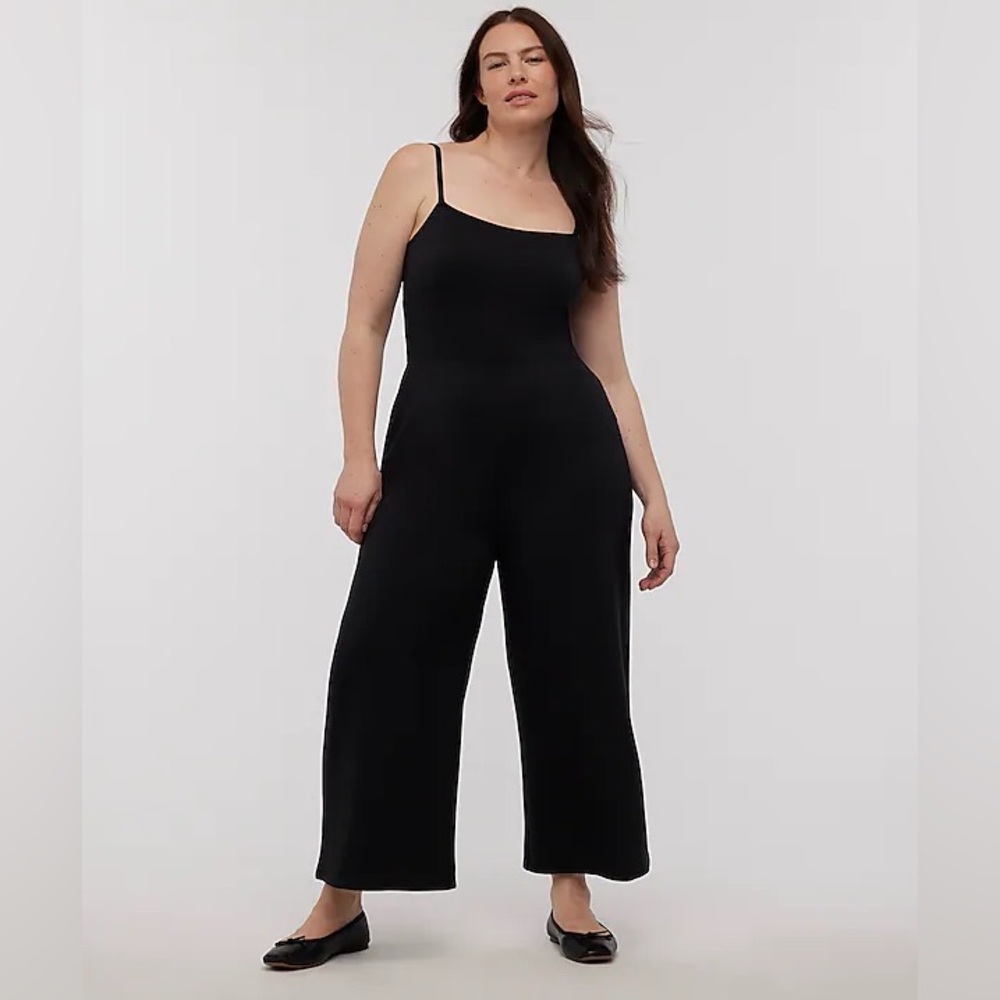 Madewell Black Wide-Leg Square-Neck Jumpsuit